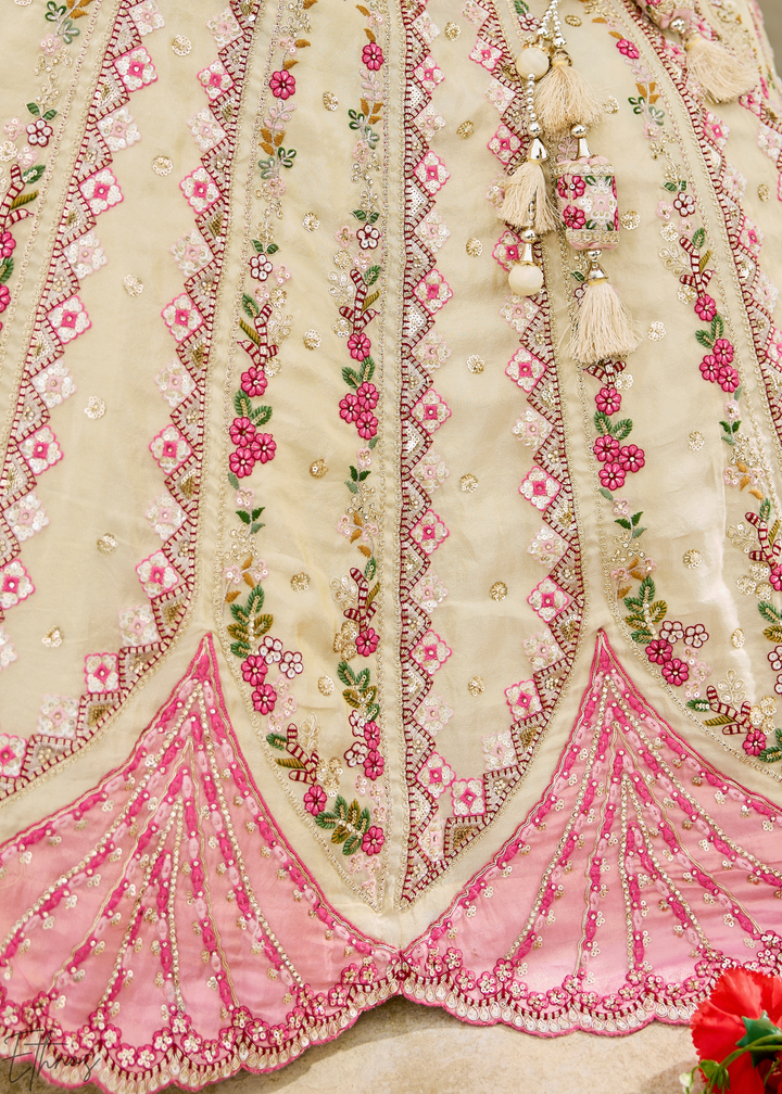 Orchid Petal Gilded Meadow Tissue Lehenga