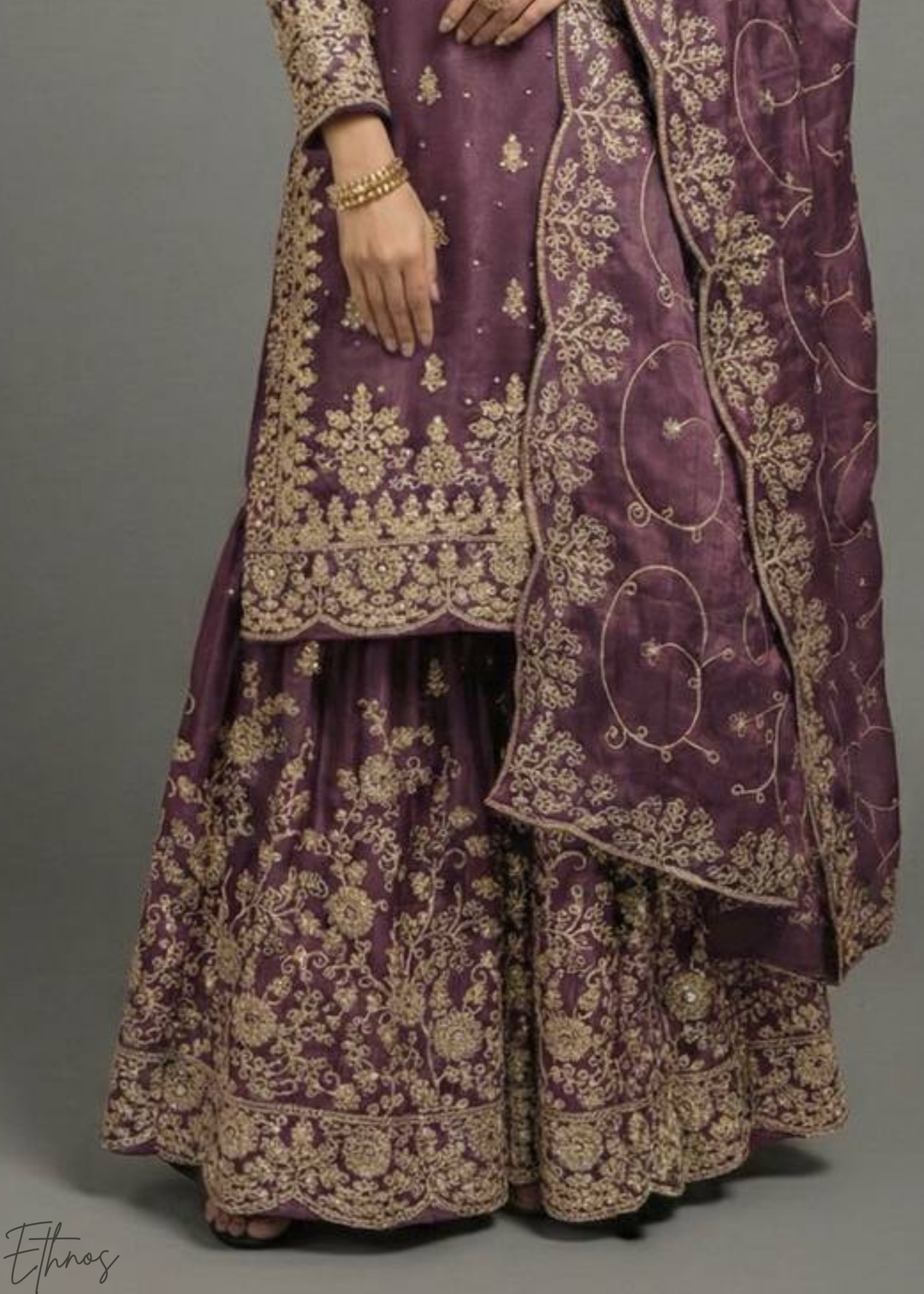 Pansy Silk Embroidered Silk Palazzo Suit