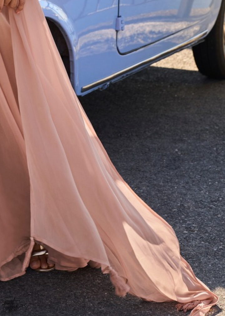 Peach Lattice Medallion Georgette Sharara Suit