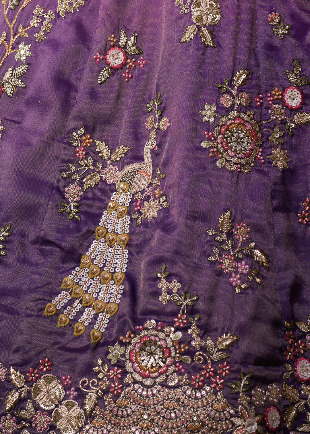 Pansy Purple Tissue Silk Lehenga