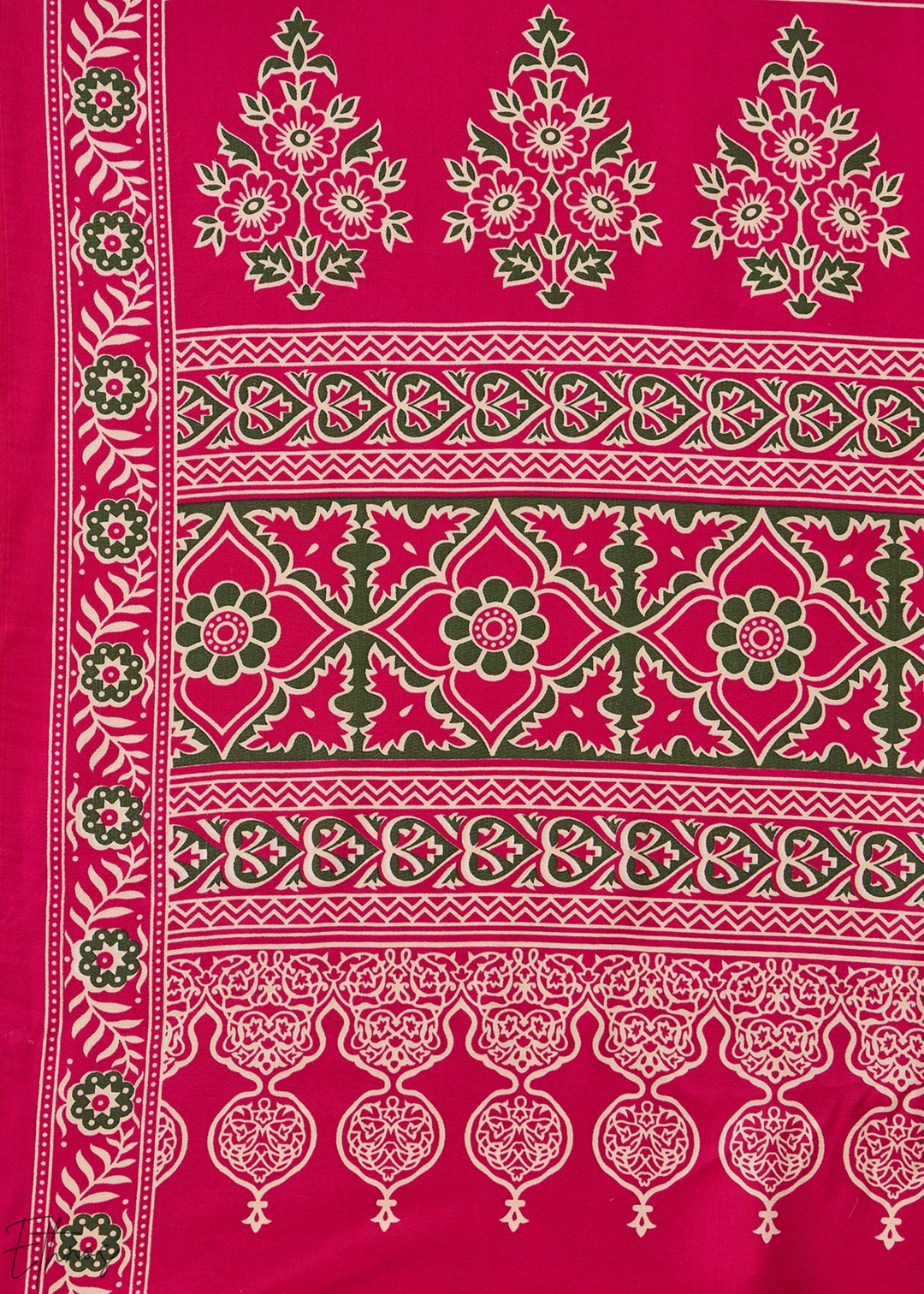 Pink Sapphire Ajrakh Print Modal Silk Saree