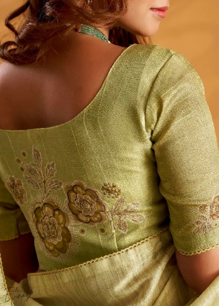 Mint Orchard Kasheeda Tusser Silk Saree