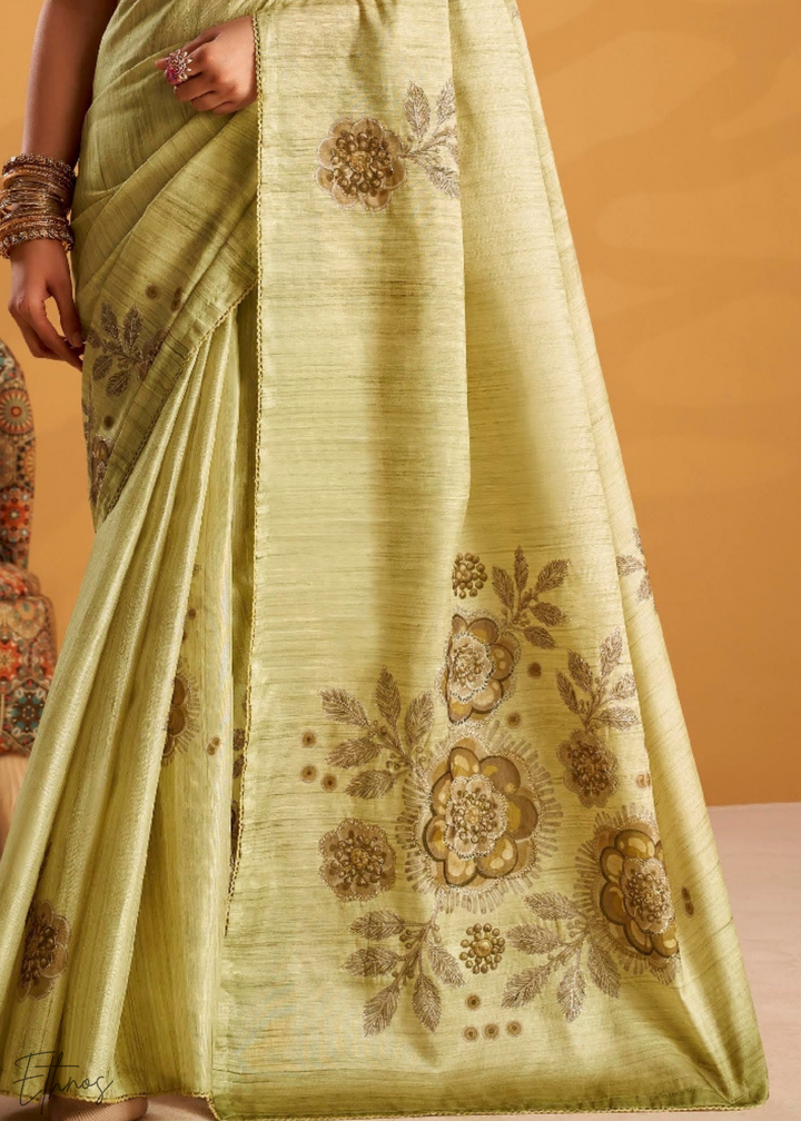 Mint Orchard Kasheeda Tusser Silk Saree
