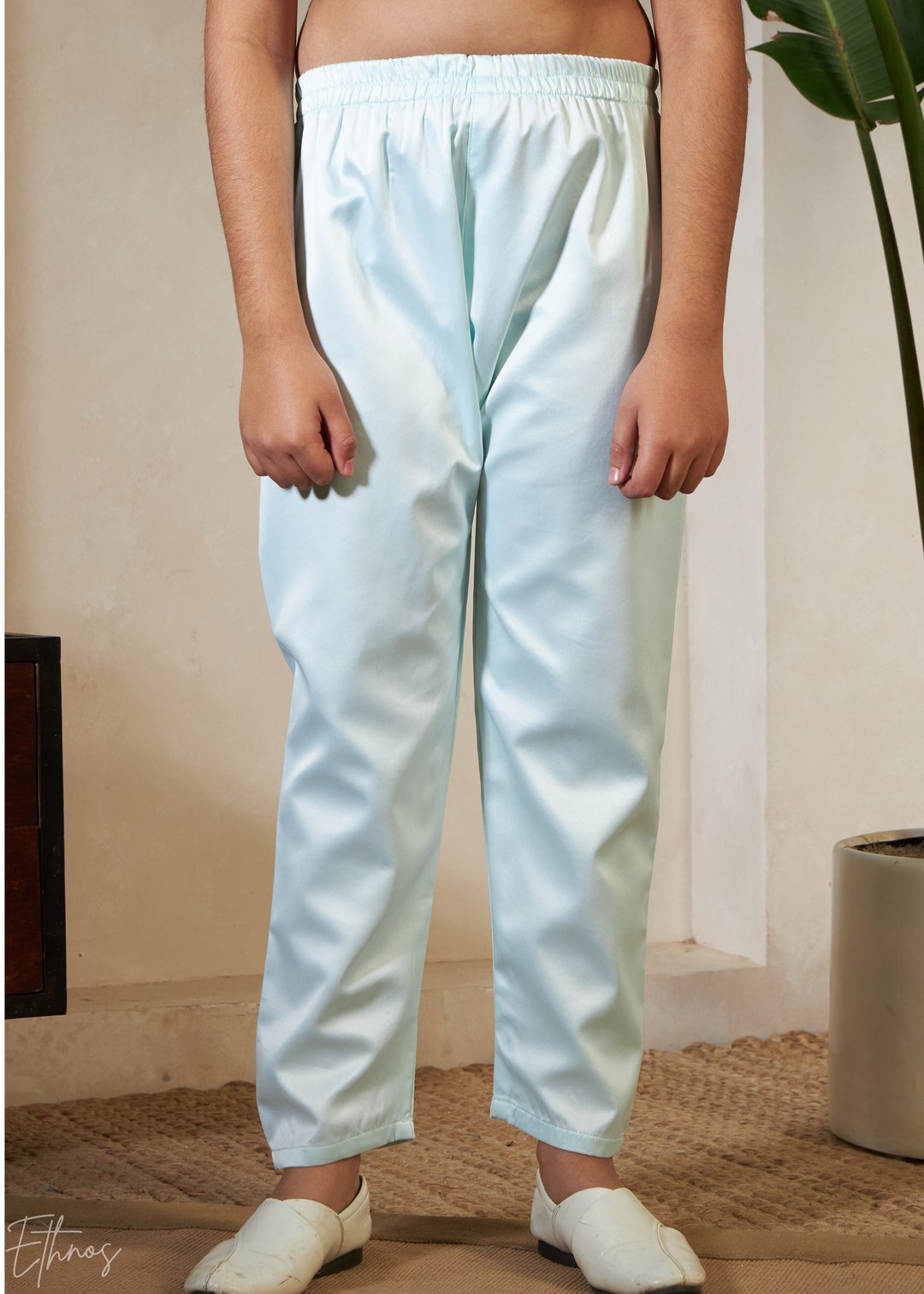 Pistachio Green Embroidered Jacket With Satin Kurta Pajama