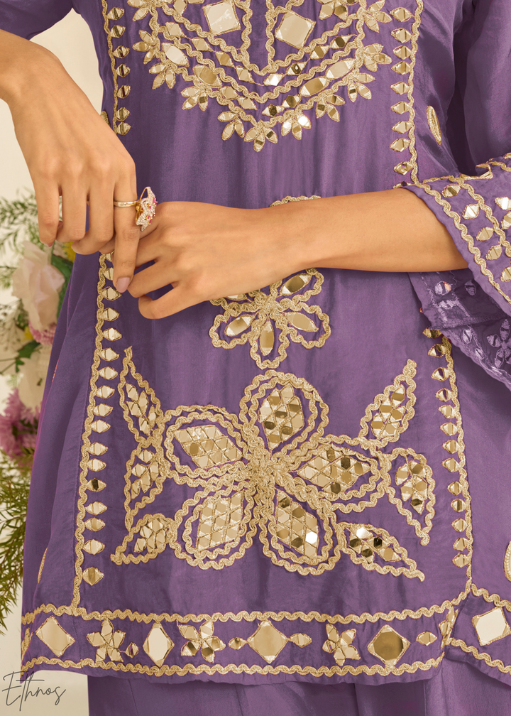 Mauve Mirror Chinon Palazzo Suit