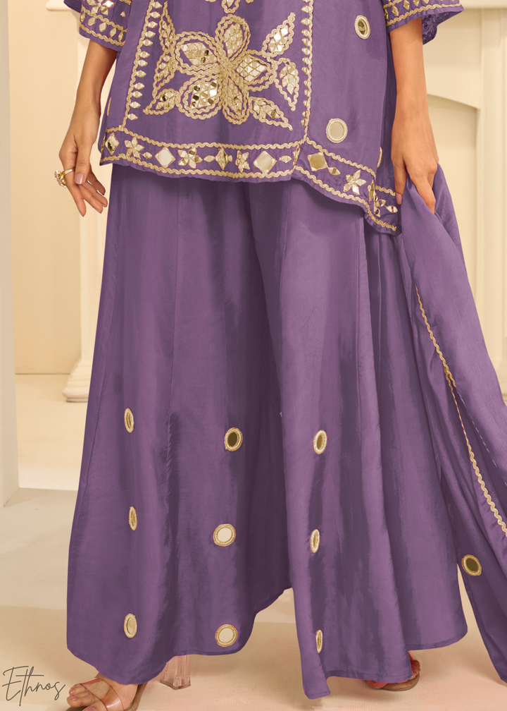 Mauve Mirror Chinon Palazzo Suit