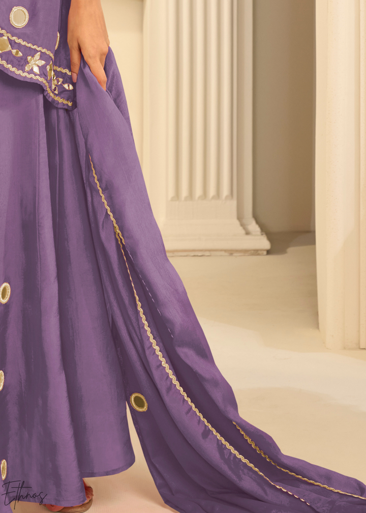 Mauve Mirror Chinon Palazzo Suit