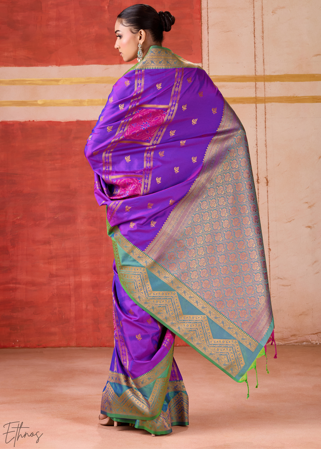 Purple Pochampally Silk Saree