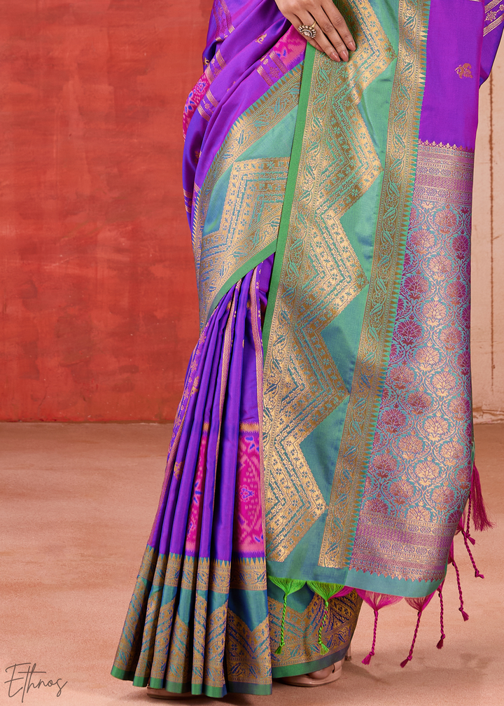 Purple Pochampally Silk Saree