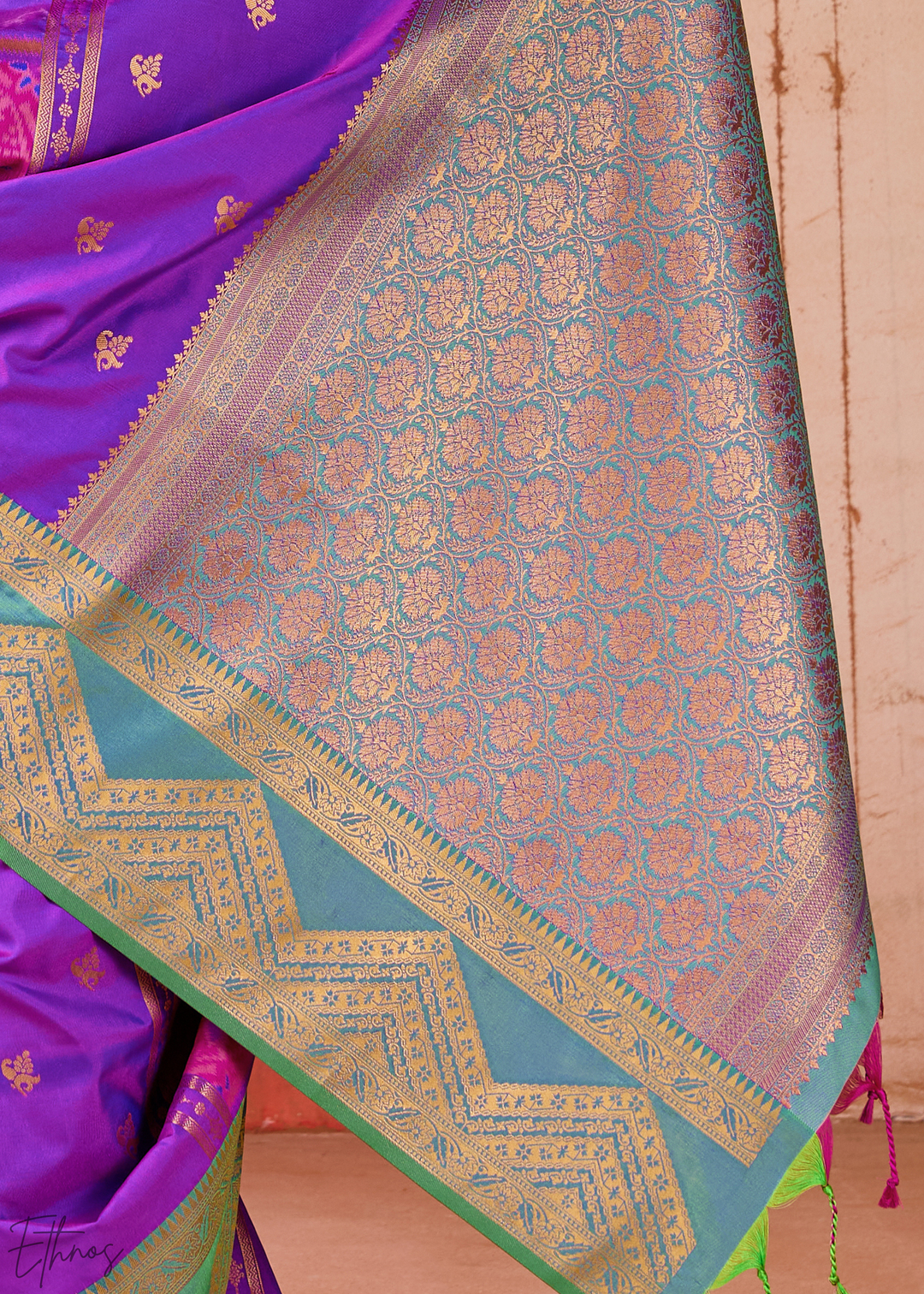 Purple Pochampally Silk Saree