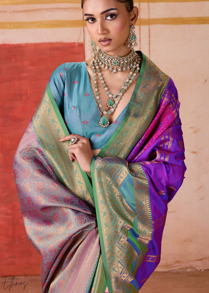 Purple Pochampally Silk Saree