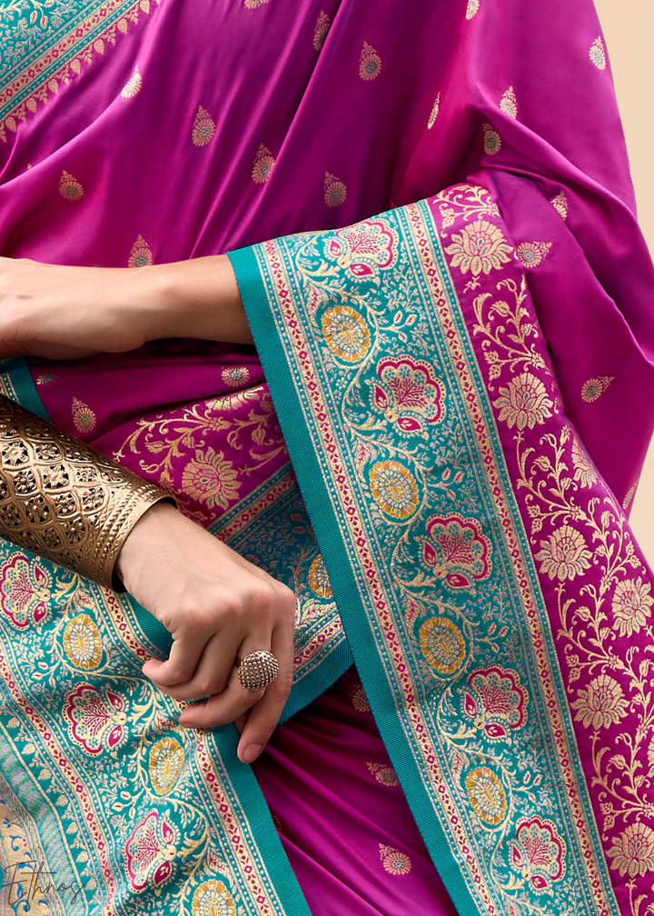 Purple Banarasi Silk Saree