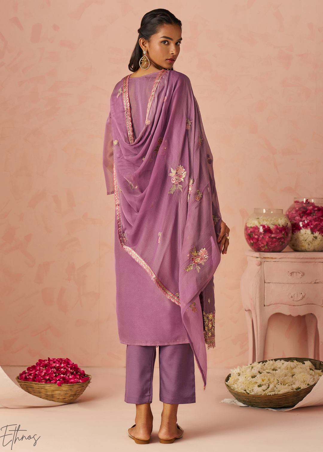 Lilac Zari-Santoon Palazzo Suit