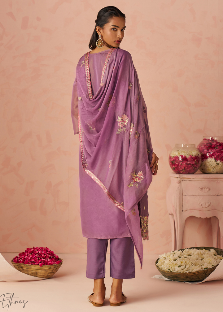 Lilac Zari-Santoon Palazzo Suit