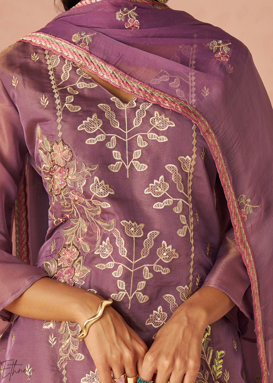 Lilac Zari-Santoon Palazzo Suit