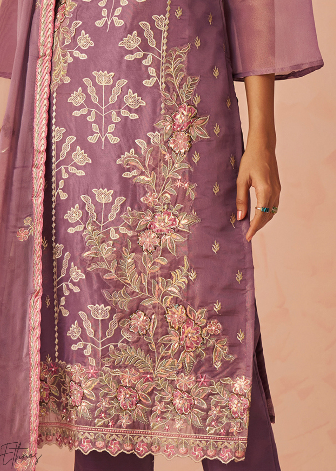Lilac Zari-Santoon Palazzo Suit