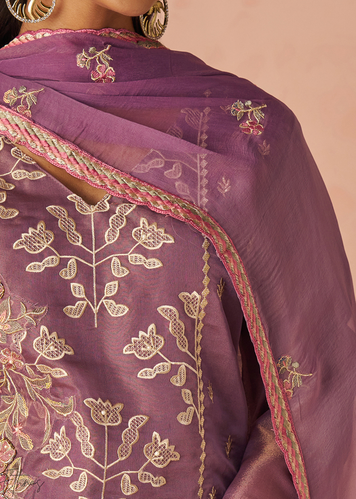 Lilac Zari-Santoon Palazzo Suit