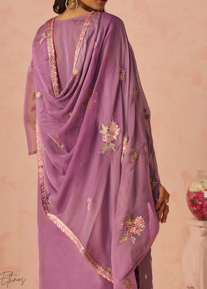 Lilac Zari-Santoon Palazzo Suit