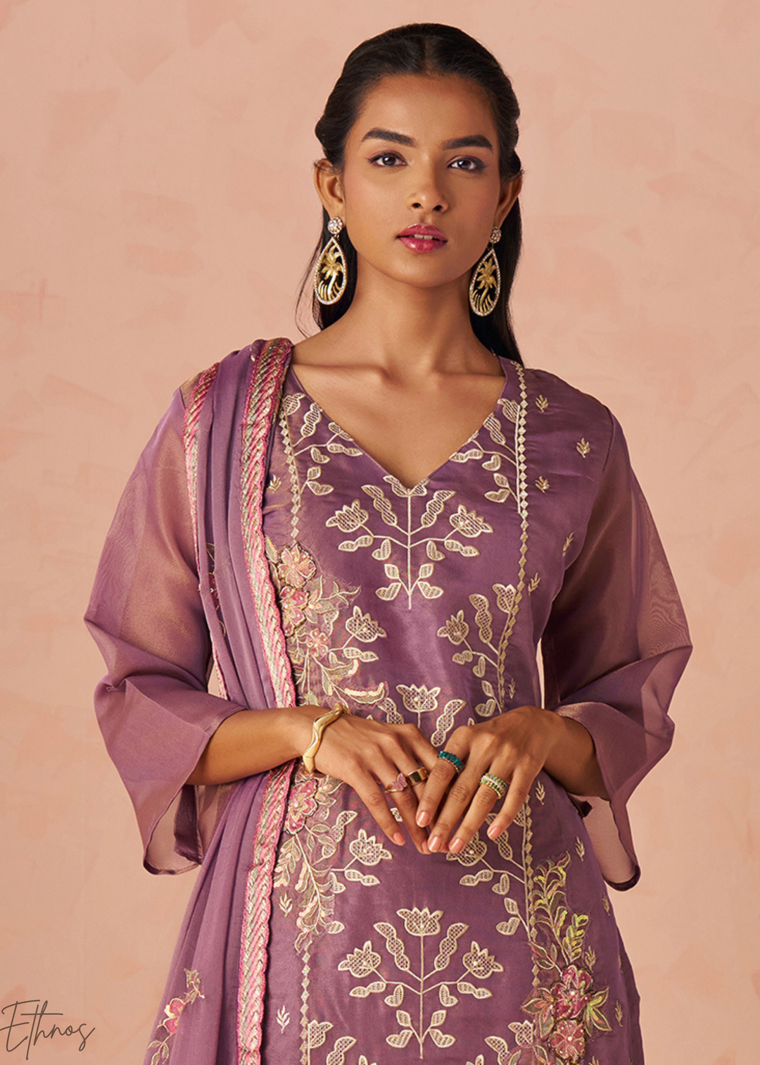 Lilac Zari-Santoon Palazzo Suit