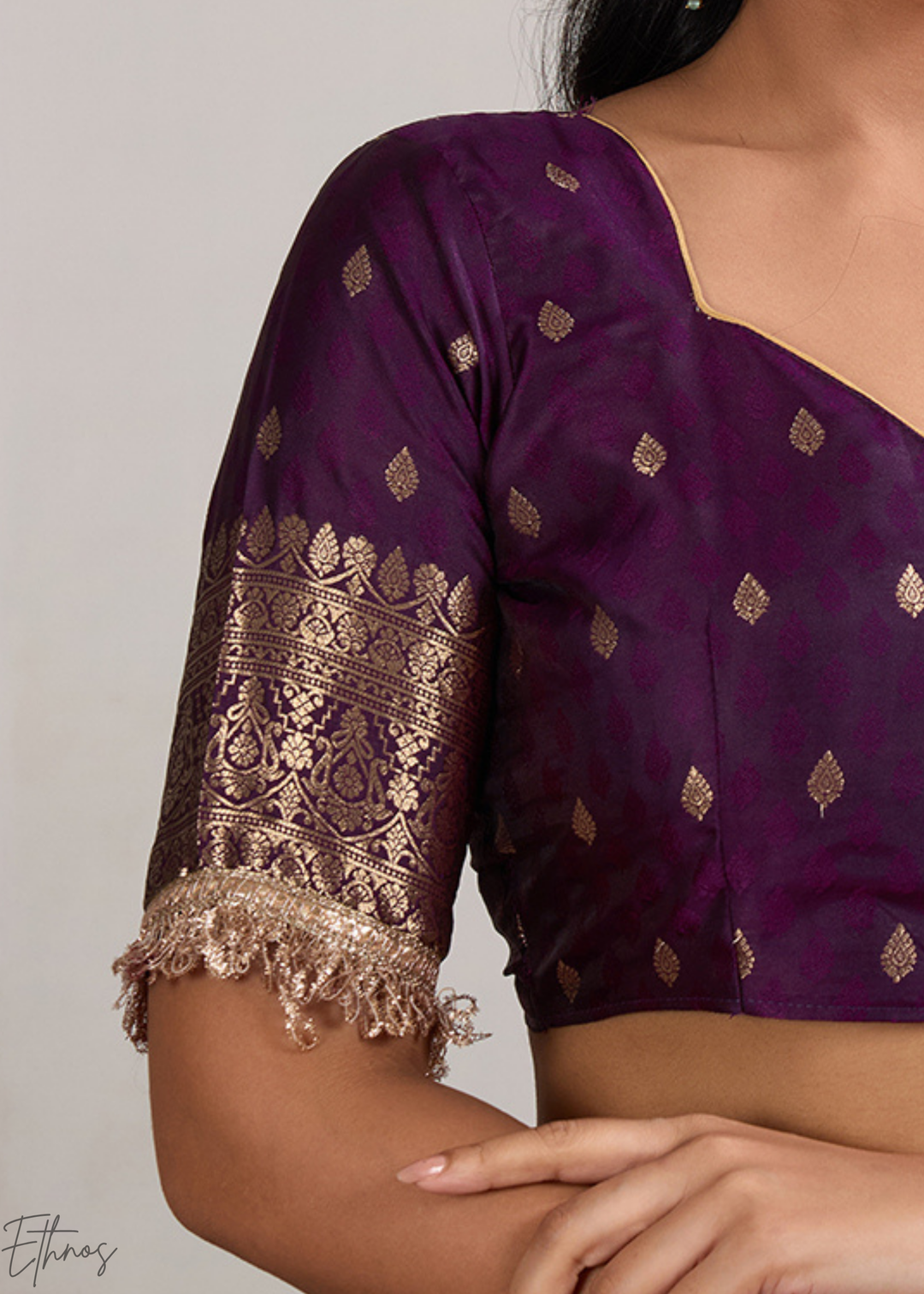 Rich Plum Aurelian Border Silk Saree