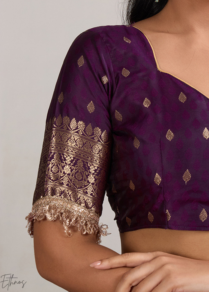 Rich Plum Aurelian Border Silk Saree