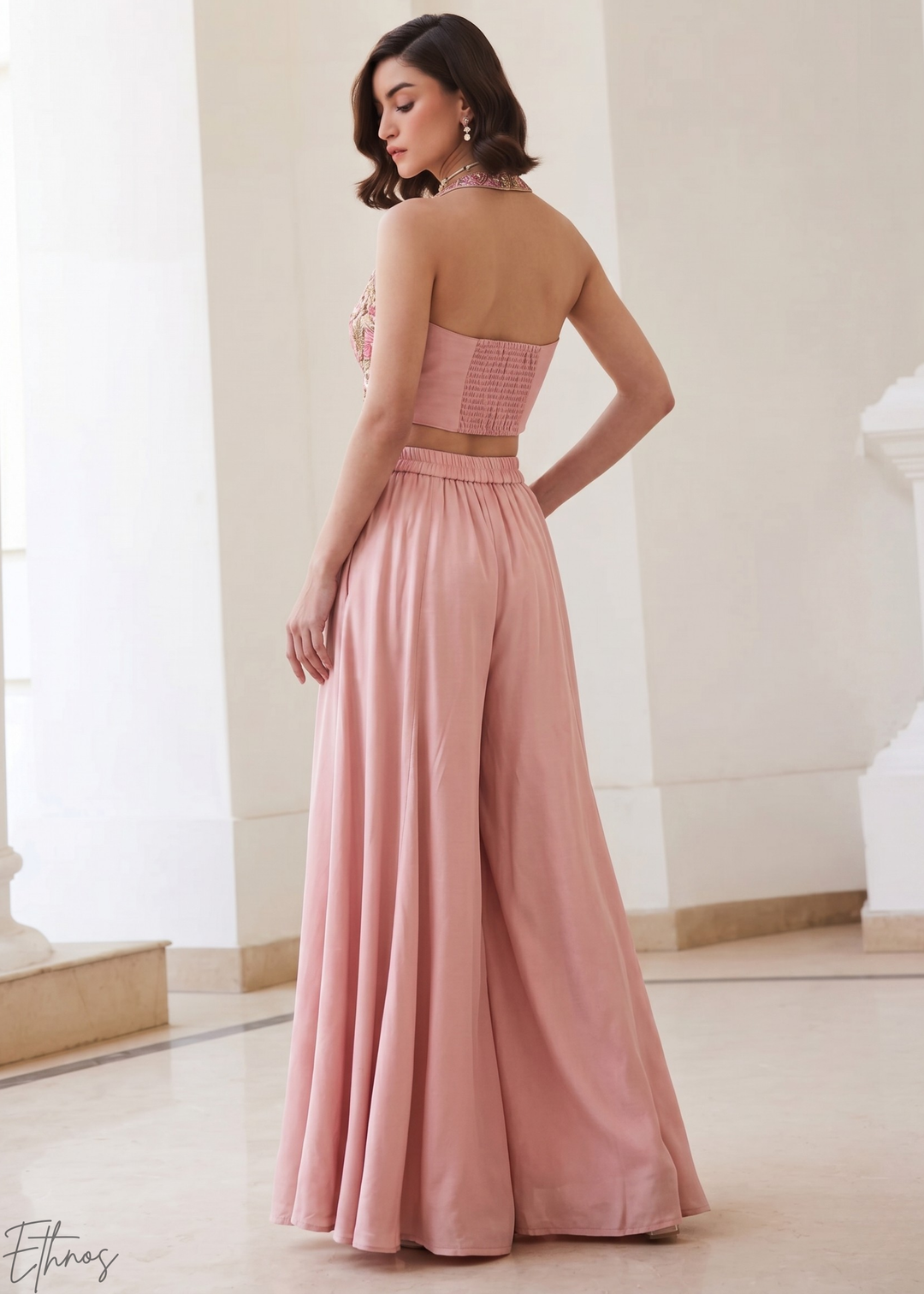 Rose Quartz Brocade Wave Palazzo Set Ethnos Rose Quartz Brocade Wave Palazzo Set Ethnos