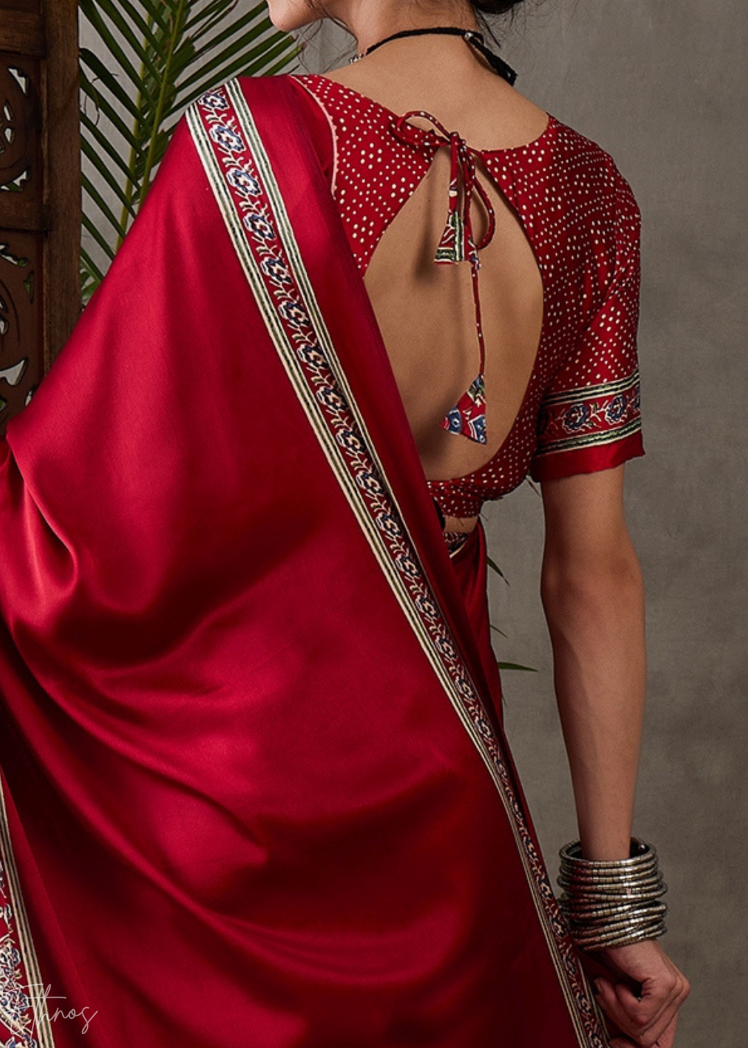 Royal Amethyst Mandala-Print Satin Silk Saree
