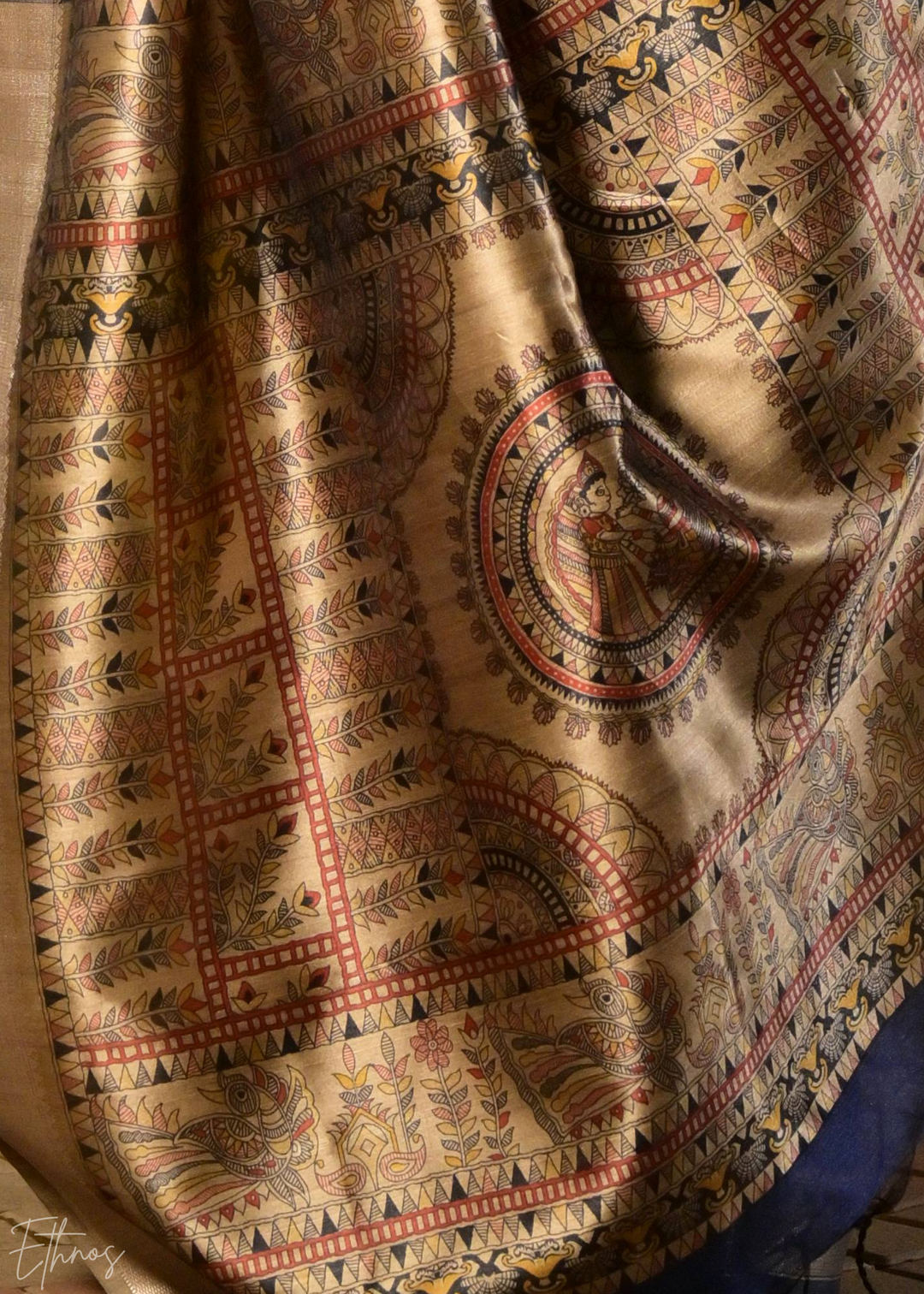 Royal Blue Zari Tussar Silk Saree