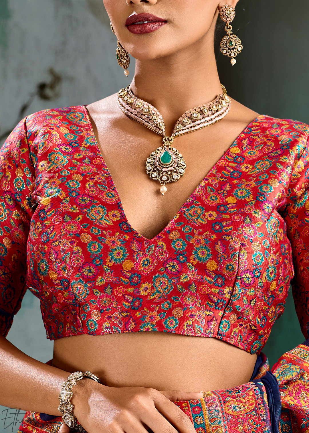 Royal Indigo Kashmiri Kani Pashmina Silk Saree