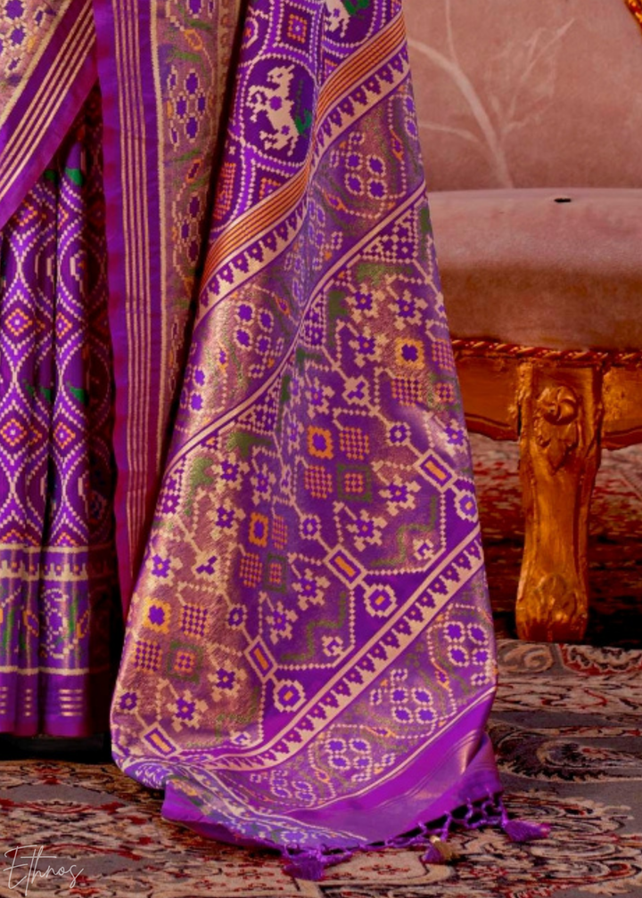 Royal Purple Ashwa Patola Silk Saree