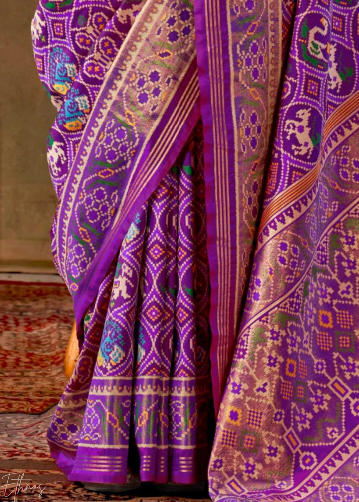Royal Purple Ashwa Patola Silk Saree