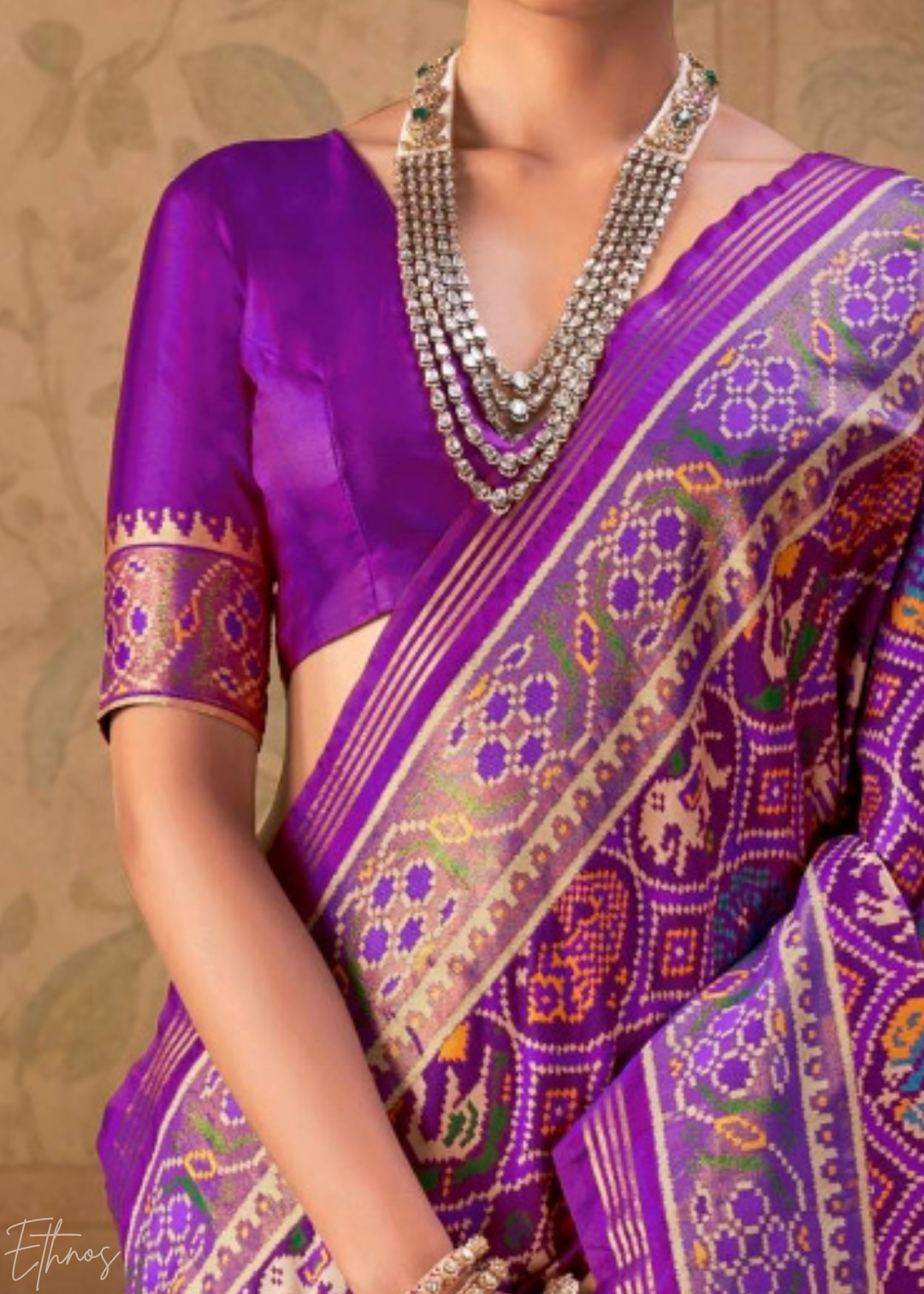 Royal Purple Ashwa Patola Silk Saree