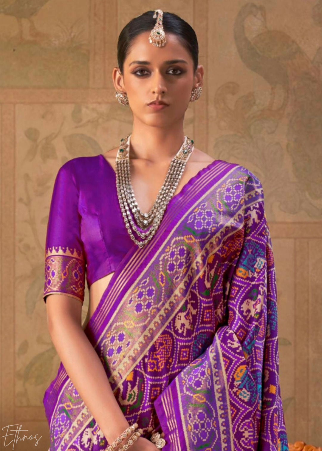 Royal Purple Ashwa Patola Silk Saree