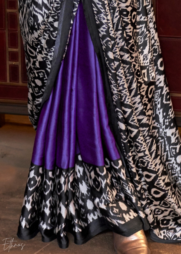 Royal Purple Regal Patola Crepe Silk Saree