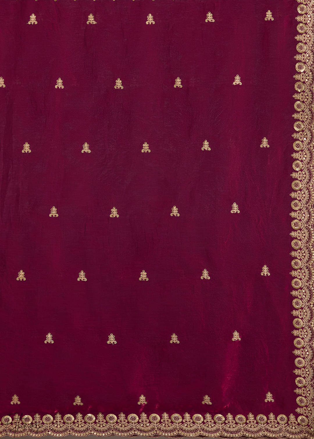 Royal Rubellite Stellar Border Tissue Silk Saree