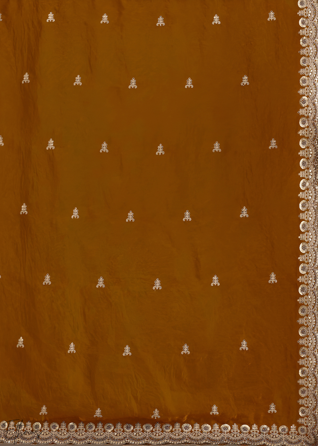 Royal Topaz Stellar Border Tissue Silk Saree