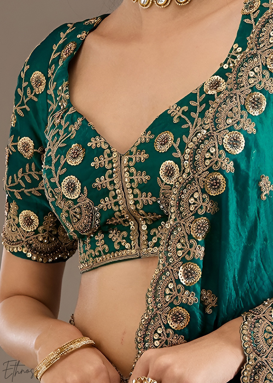 Royal Turquoise Stellar Border Tissue Silk Saree