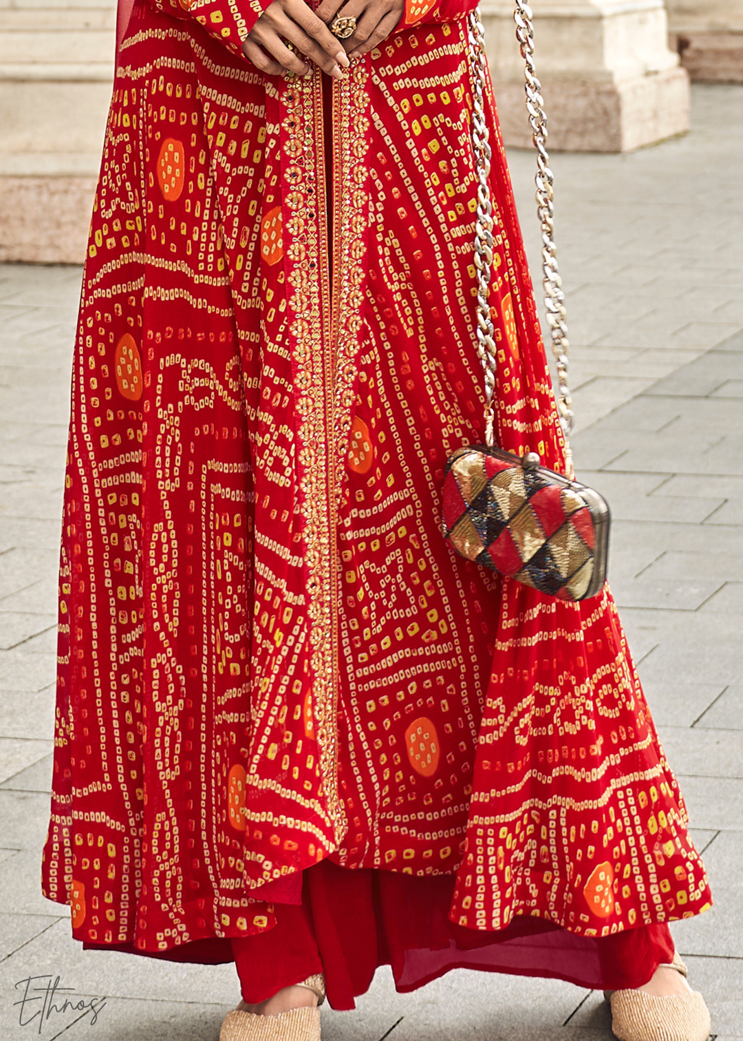 Regal Red Georgette Anarkali Suit