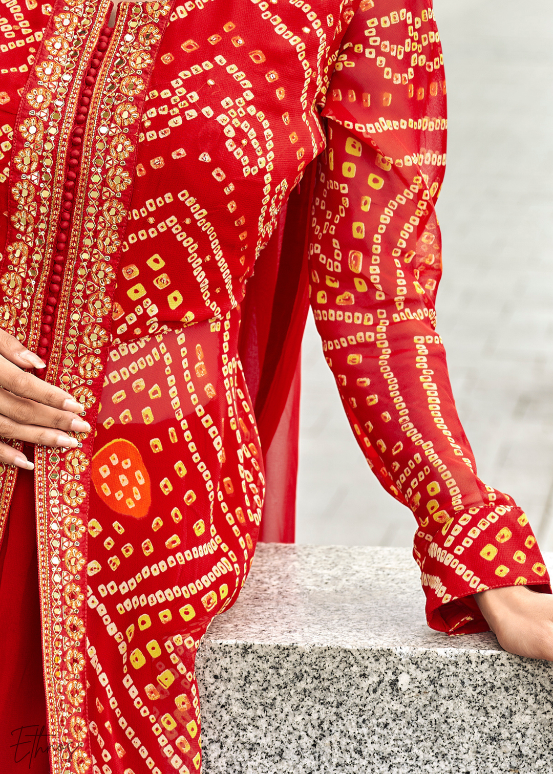 Regal Red Georgette Anarkali Suit