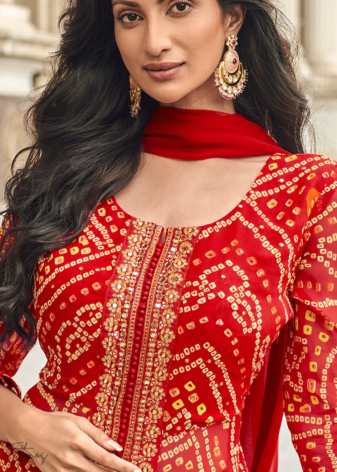 Regal Red Georgette Anarkali Suit