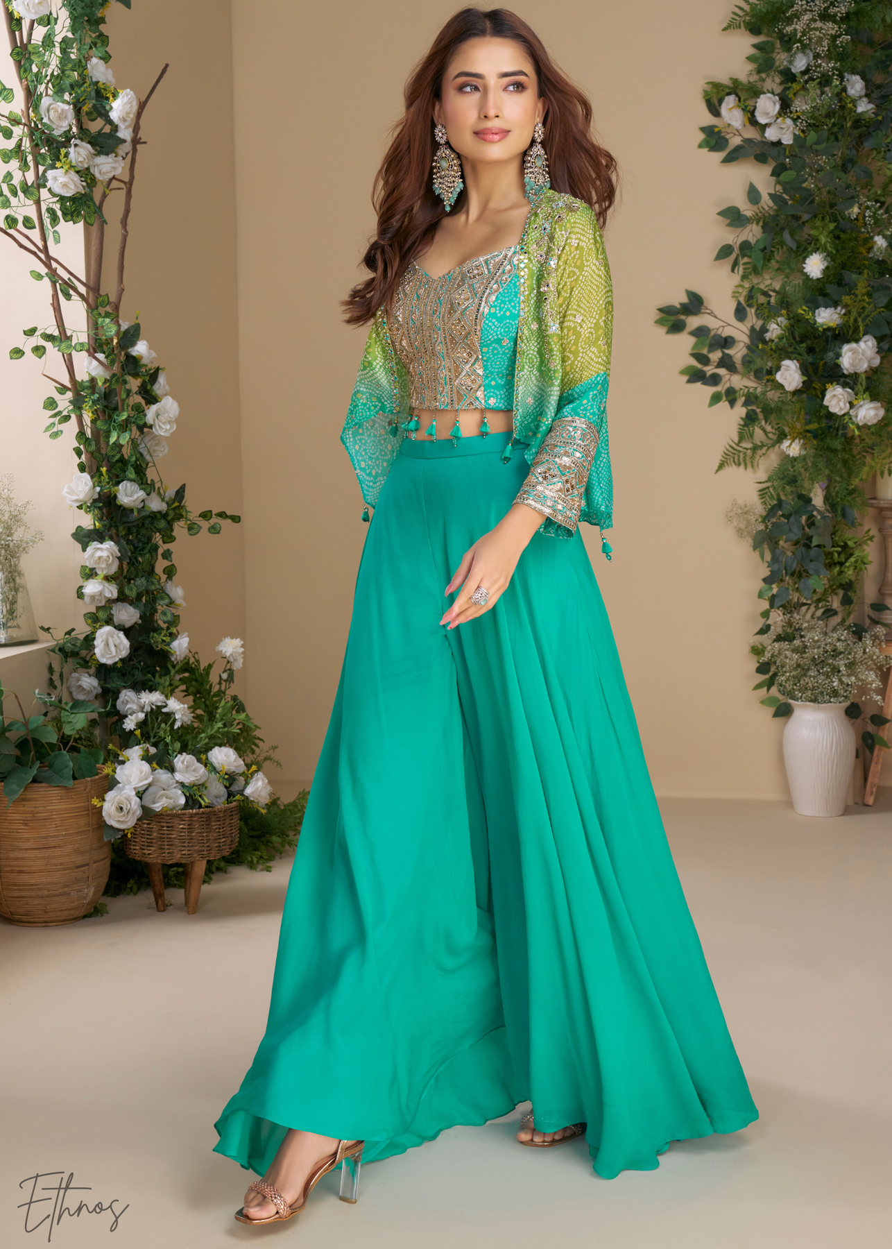 green shrug dress Sophia Sage Green Feather Bolero