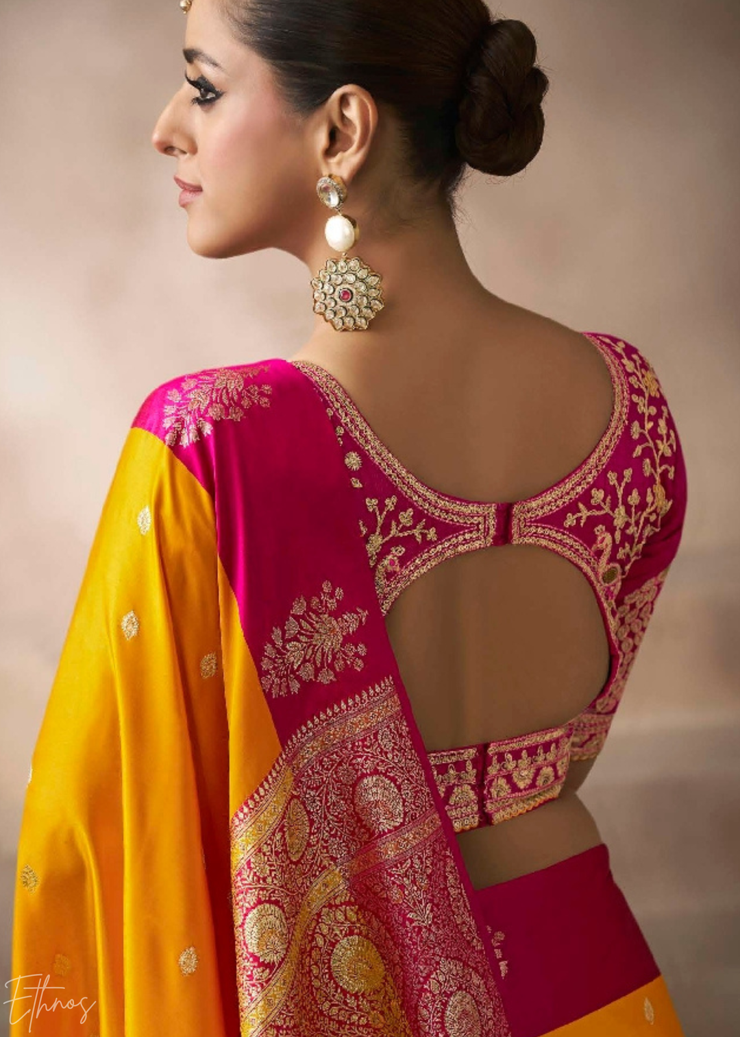 Sunkissed Orange Satin Silk Saree