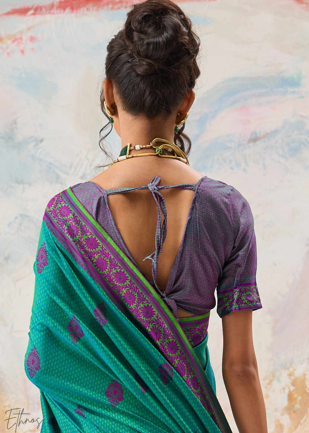 Teal Green Jacquard Kanjivaram Silk Saree