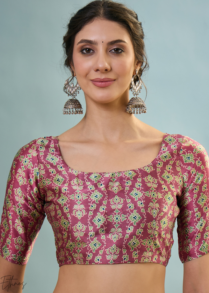 Teal Tourmaline Modal Silk Ajrakh Border Saree