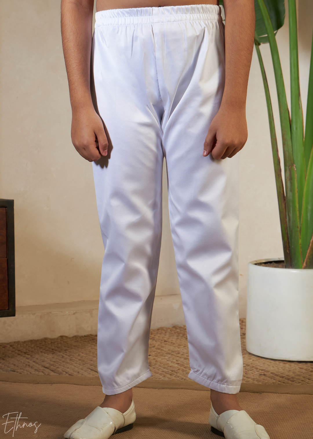 White Embroidered Jacket With Satin Kurta Pajama