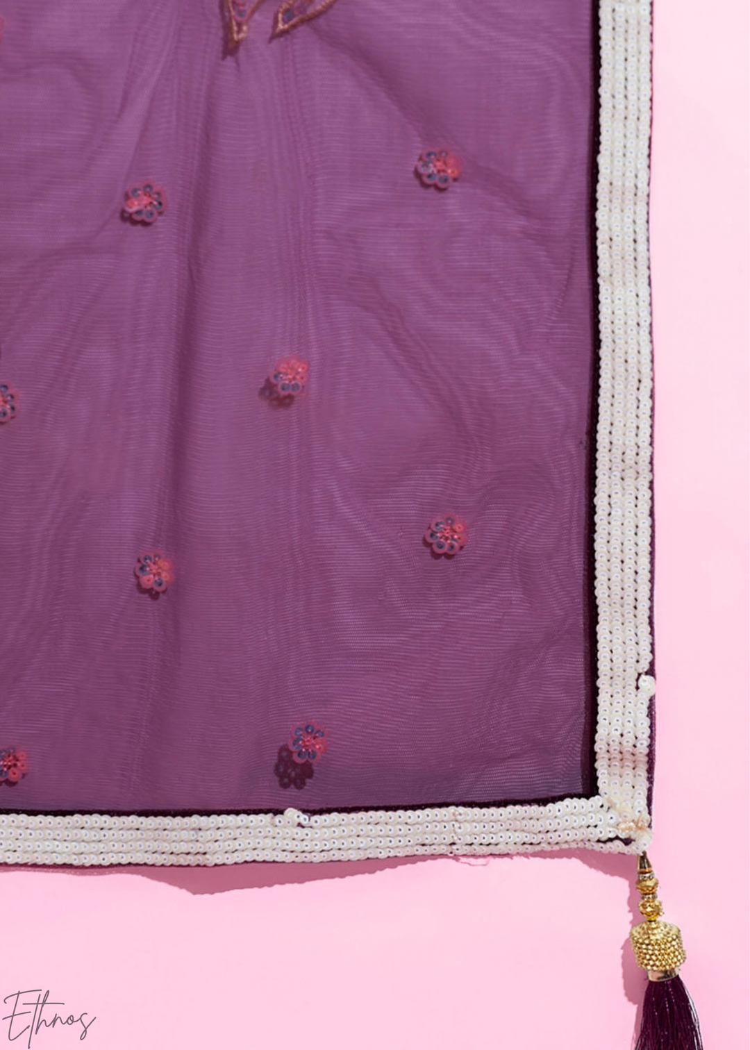 Wine Radiant Blossom Soft Net Lehenga Choli