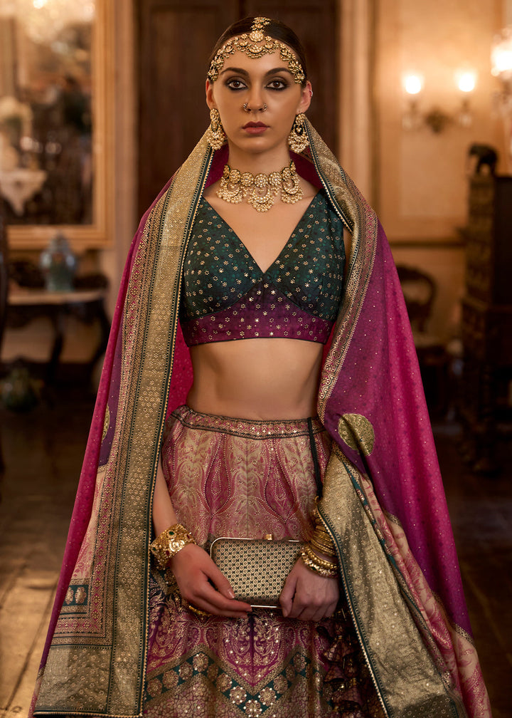 Shades Of Brown Ready to Wear Designer Silk Lehenga Choli with Sparkle & Aari Mirror work